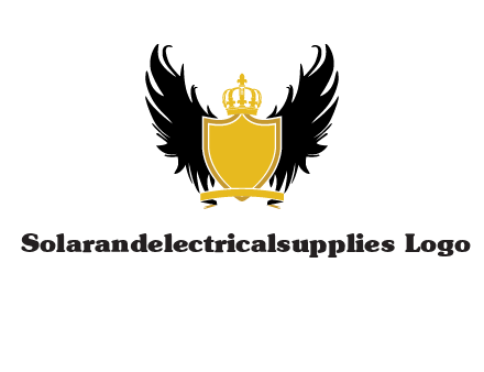 shield with crown and wings logo