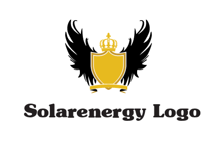 shield with crown and wings logo