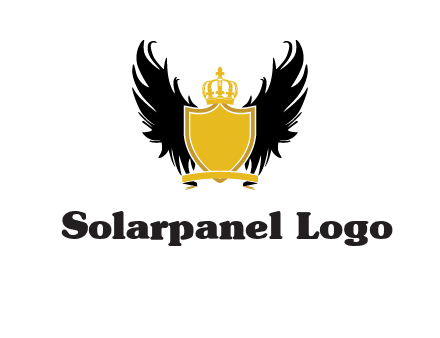 shield with crown and wings logo