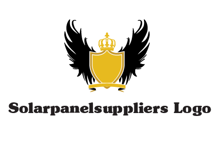 shield with crown and wings logo
