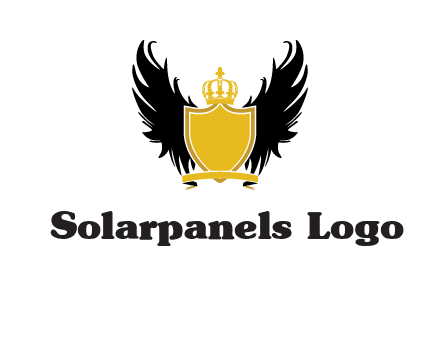shield with crown and wings logo