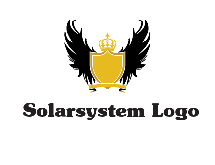 shield with crown and wings logo