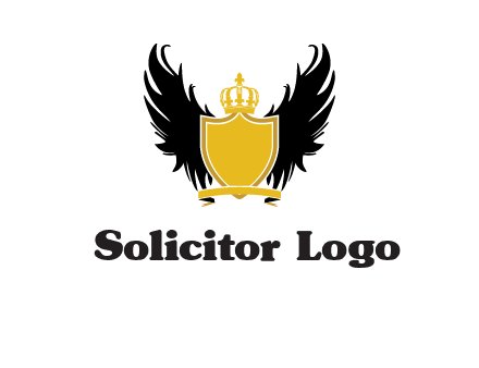 shield with crown and wings logo
