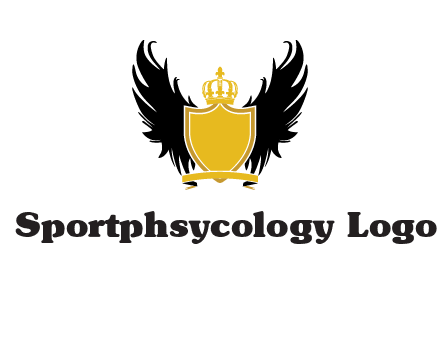 shield with crown and wings logo