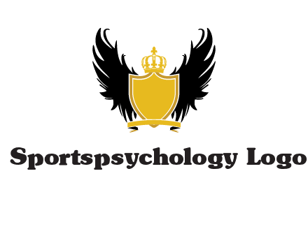 shield with crown and wings logo