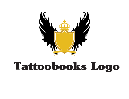 shield with crown and wings logo