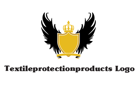 shield with crown and wings logo