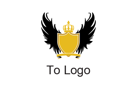 shield with crown and wings logo