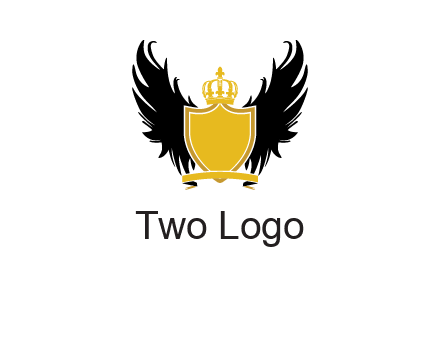 shield with crown and wings logo