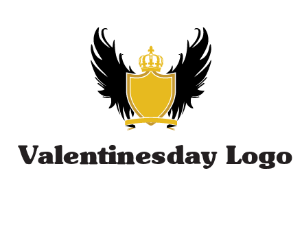 shield with crown and wings logo