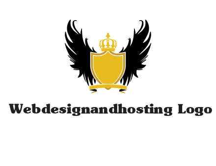 shield with crown and wings logo