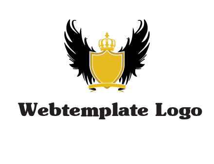 shield with crown and wings logo