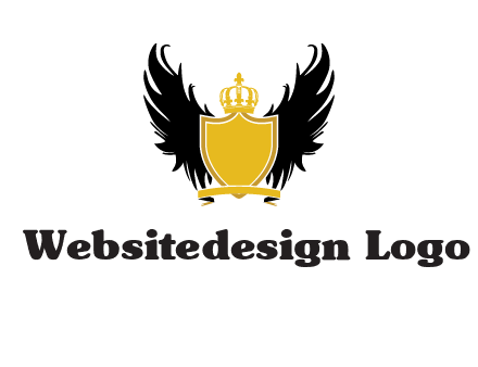 shield with crown and wings logo