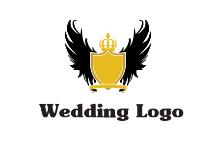 shield with crown and wings logo