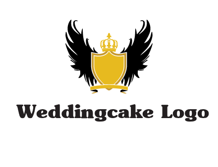 shield with crown and wings logo