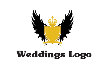 shield with crown and wings logo