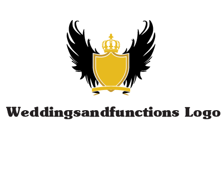 shield with crown and wings logo