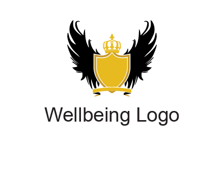 shield with crown and wings logo