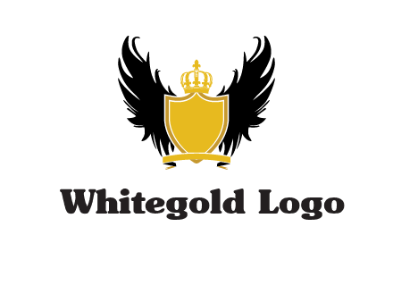 shield with crown and wings logo