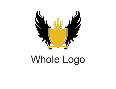 shield with crown and wings logo