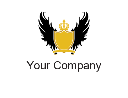 shield with crown and wings logo
