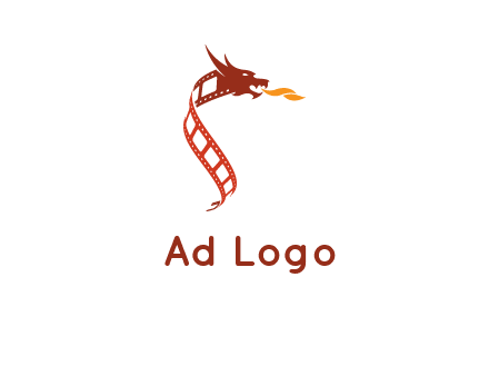 dragon in film strip logo