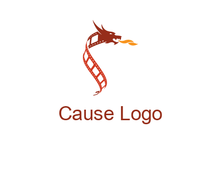 dragon in film strip logo