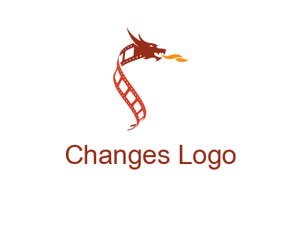 dragon in film strip logo