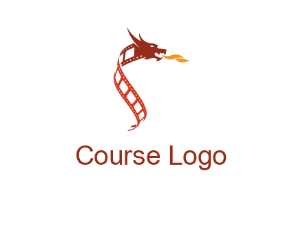 dragon in film strip logo