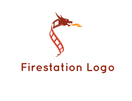 dragon in film strip logo
