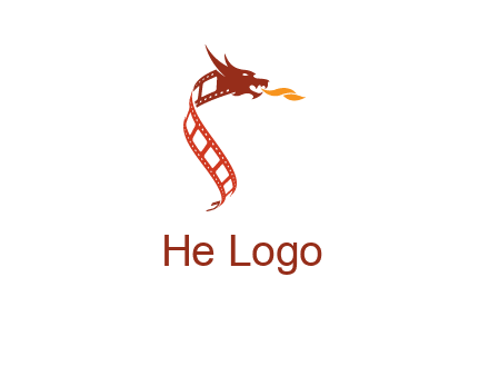 dragon in film strip logo