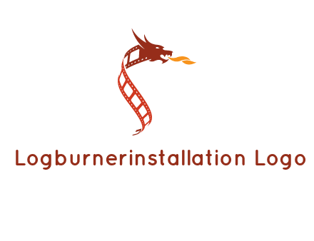dragon in film strip logo