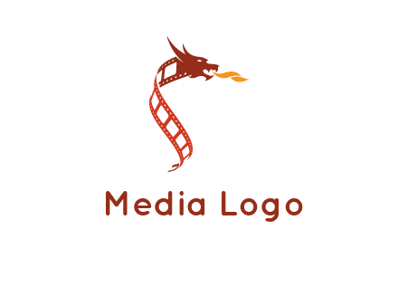 dragon in film strip logo
