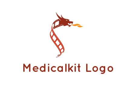 dragon in film strip logo