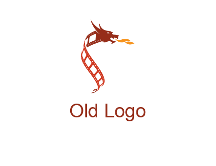 dragon in film strip logo