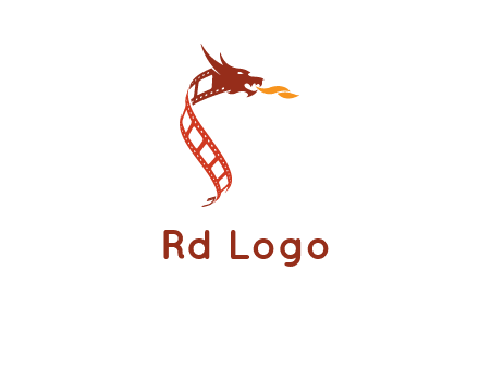 dragon in film strip logo