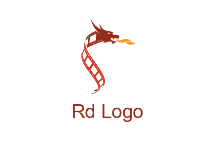 dragon in film strip logo