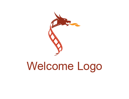 dragon in film strip logo