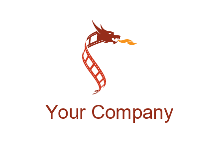 dragon in film strip logo