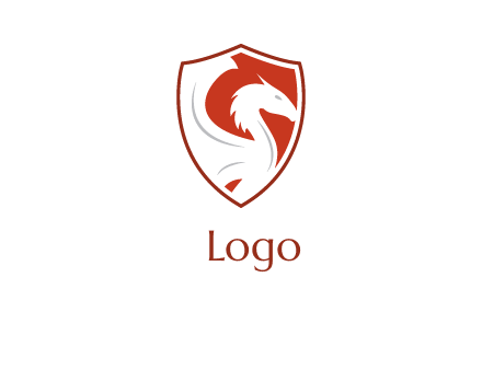 dragon with wings in shield logo