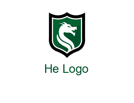 dragon in shield logo