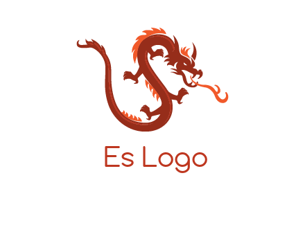 dragon breathing fire logo