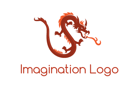 dragon breathing fire logo