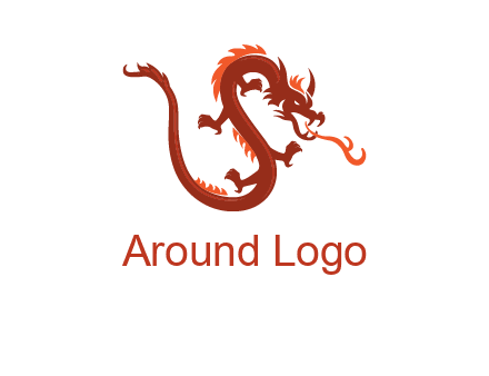 dragon breathing fire logo