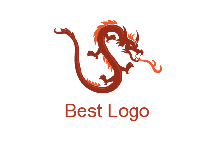 dragon breathing fire logo