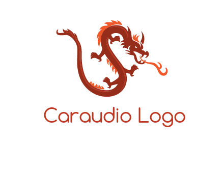 dragon breathing fire logo