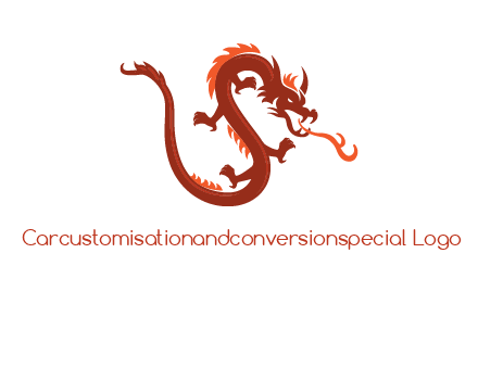dragon breathing fire logo