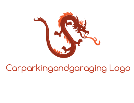 dragon breathing fire logo