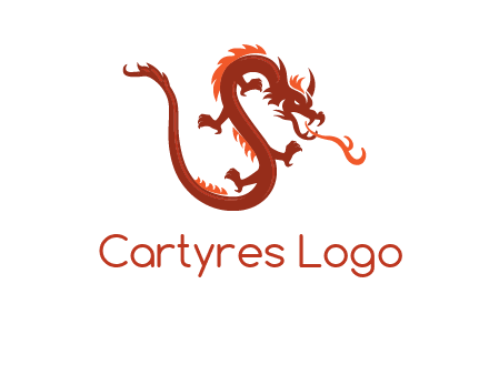dragon breathing fire logo