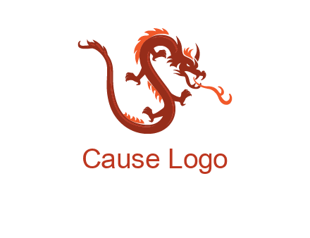 dragon breathing fire logo